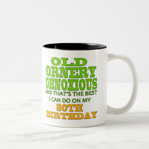 Tasse 2 Couleurs Vieux quatre-vingtième cadeaux d'anniversaire