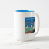 Tasse 2 Couleurs Vignoble de Martha, Massachusetts | Phare (Devant droit)