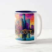 Tasse 2 Couleurs Ville de Detroit (Devant droit)