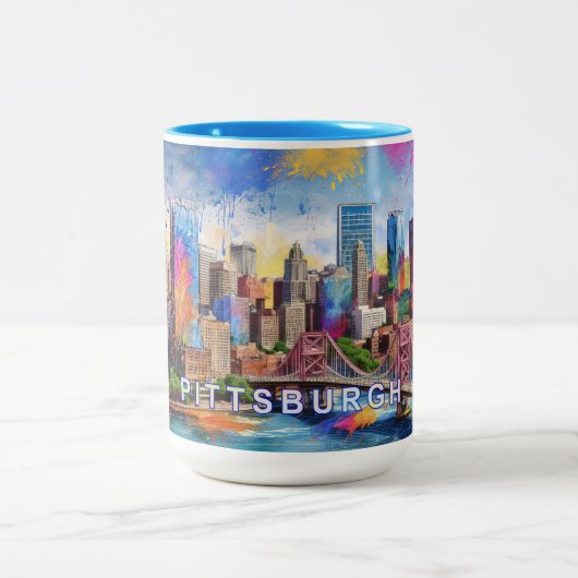 Tasse 2 Couleurs Ville de Pittsburgh Steel (Centre)