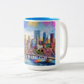 Tasse 2 Couleurs Ville de Pittsburgh Steel (Devant droit)