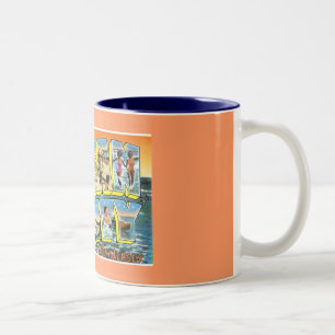 Tasse 2 Couleurs Ville vintage NJ d'océan de carte postale