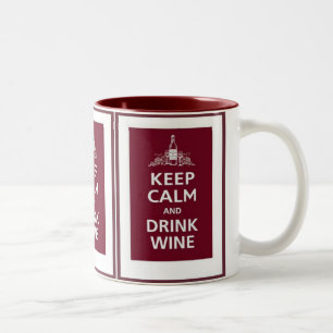 TASSE 2 COULEURS VIN : "MAINTENEZ VIN CALME ET DE BOISSONS "