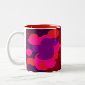 Tasse 2 Couleurs Vin violet profond rouge et rose pâle motifs