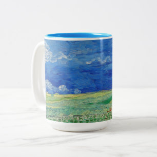 Tasse 2 Couleurs Vincent van Gogh - Champs de blé sous des nuages o