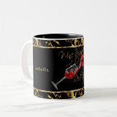 Tasse 2 Couleurs Vins et lèvres rouges - Marbre (Devant gauche)