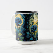 Tasse 2 Couleurs Vins Roses bleus (Devant gauche)