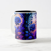 Tasse 2 Couleurs Vins Roses bleus 2 (Devant gauche)