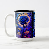 Tasse 2 Couleurs Vins Roses bleus 2 (Gauche)