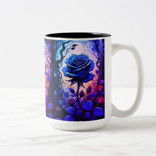 Tasse 2 Couleurs Vins Roses bleus 2 (Droit)