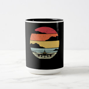 Tasse 2 Couleurs Vintage avion Style Pilot Lovers Costume Cadeau