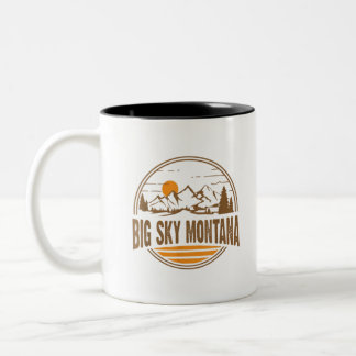 Tasse 2 Couleurs Vintage Big Sky, Montana Mountain Hiking Souvenir