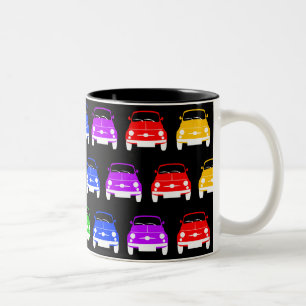 Tasse 2 Couleurs Vintage Classic Fiat 500 Rainbow