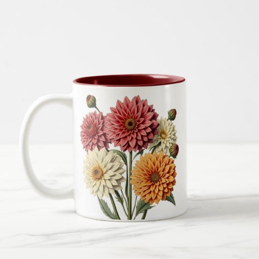 Tasse 2 Couleurs Vintage dahlia (Gauche)
