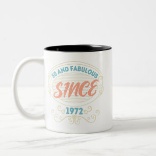 Tasse 2 Couleurs Vintage Ornamental 50 et fabuleux depuis 1972