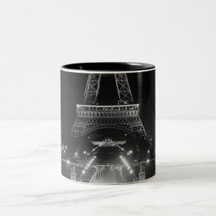 Tasse 2 Couleurs Vintage Paris Fontains Tour Eiffel nuit