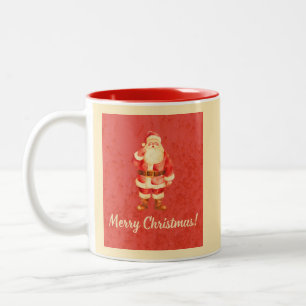 Tasse 2 Couleurs Vintage Père Noël Joyeux Noël