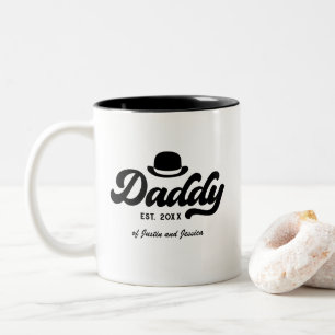 Tasse 2 Couleurs Vintage Rétro Papa Papa Fête des Pères Nom personn
