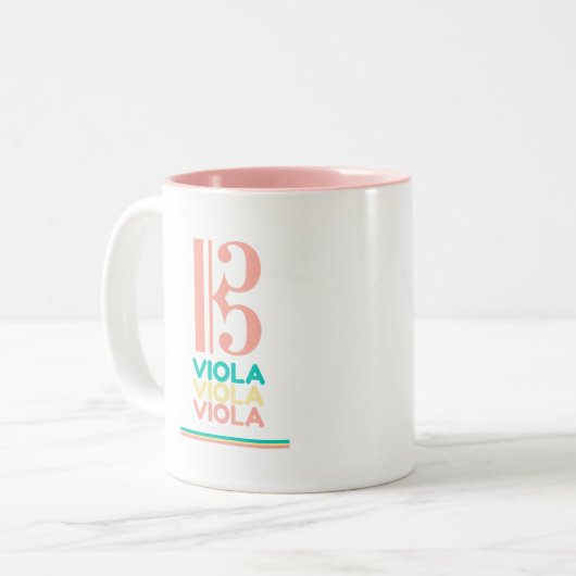 Tasse 2 Couleurs Viola Pink Alto Clef (Devant gauche)