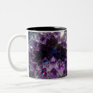 Tasse 2 Couleurs Violet d'améthyste vibrant Cristal Géode | Étincel