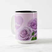 Tasse 2 Couleurs Violet Novalis Roses pour maman (Devant gauche)