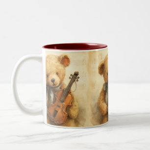 Tasse 2 Couleurs Violon fatigué, Vintage, par Natasha Us