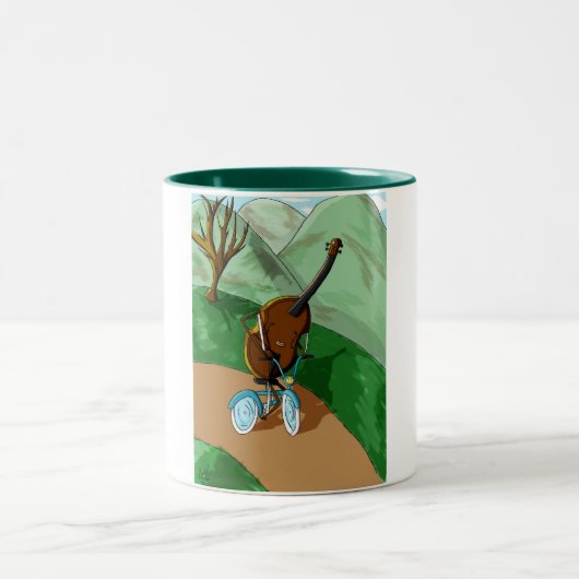 Tasse 2 Couleurs Violoncelle heureux (Centre)