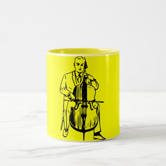Tasse 2 Couleurs Violoncelle plays ruisseau (Centre)