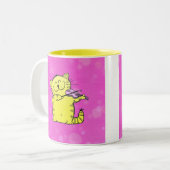 Tasse 2 Couleurs Violoniste mignon de chaton (Devant gauche)