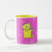 Tasse 2 Couleurs Violoniste mignon de chaton (Gauche)