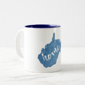 Tasse 2 Couleurs Virginie-Occidentale Accueil Grain de bois (Devant gauche)