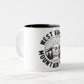 Tasse 2 Couleurs Virginie-Occidentale vintage (Devant gauche)