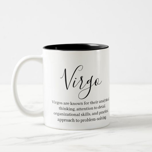 Tasse 2 Couleurs Virgo Traits et signe Zodiac (Gauche)