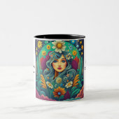 Tasse 2 Couleurs Virgo - Zodiac Art (Centre)