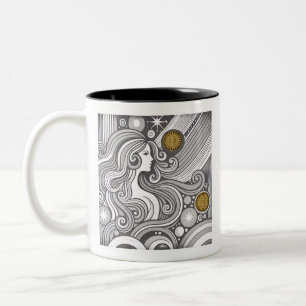 Tasse 2 Couleurs Virgo Zodiac café noir et blanc Musique