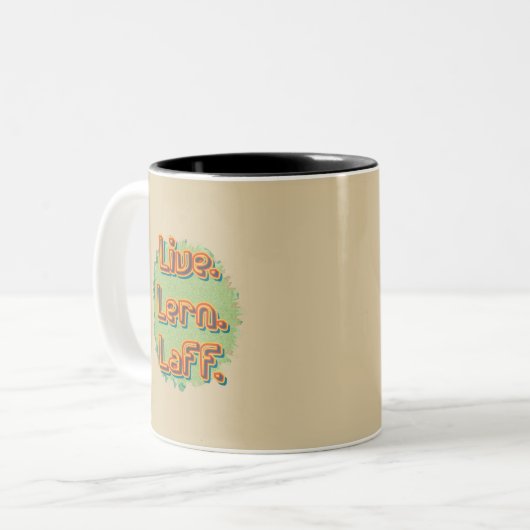 Tasse 2 Couleurs Vis. Écoutez. Laff. Gfx-03 (Devant gauche)