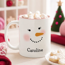 Visage de Bonhomme de Neige Joyeux Nom Personnalis
