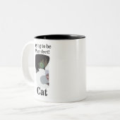 Tasse 2 Couleurs Visage de Chat Drôle (Devant gauche)