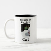Tasse 2 Couleurs Visage de Chat Drôle (Gauche)
