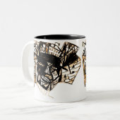 Tasse 2 Couleurs visage de ligne blanc (Devant gauche)