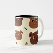 Tasse 2 Couleurs Visage drôle d'ours (Devant droit)