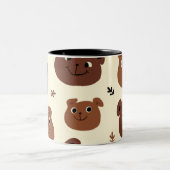 Tasse 2 Couleurs Visage drôle d'ours (Centre)