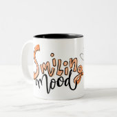 Tasse 2 Couleurs Visage drôle | Smiling Mood Fun Photo Café Office (Devant gauche)