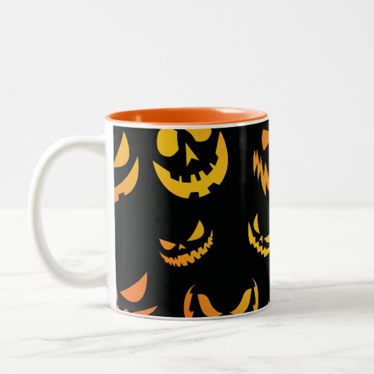 Tasse 2 Couleurs Visage du Citrouille Jack-o'-lantern (Gauche)