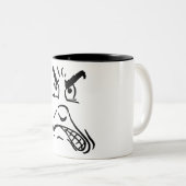 Tasse 2 Couleurs Visage fâché de bande dessinée (Devant droit)