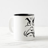 Tasse 2 Couleurs Visage fâché de bande dessinée (Devant gauche)