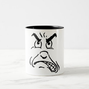 Tasse 2 Couleurs Visage fâché de bande dessinée