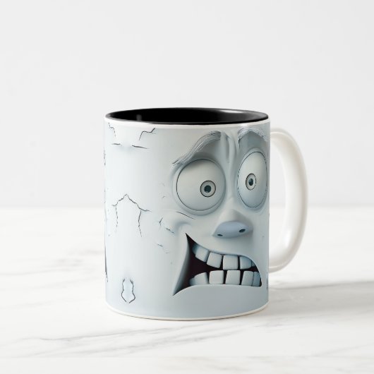 Tasse 2 Couleurs Visage Sarcastique 3D (Devant droit)