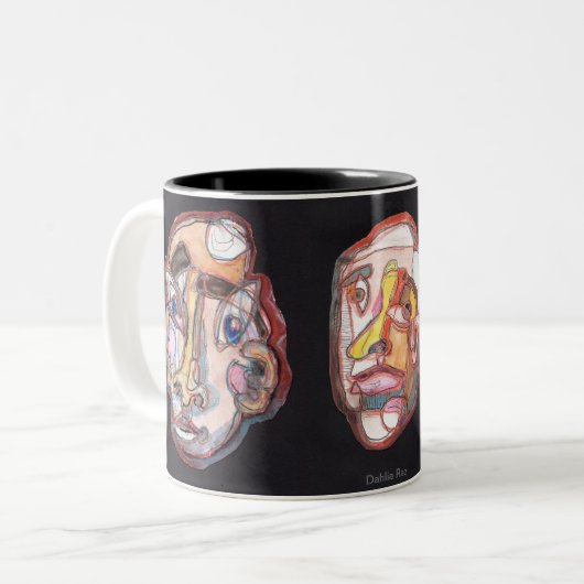 Tasse 2 Couleurs Visages (Devant gauche)