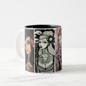 Tasse 2 Couleurs visages de dame (Devant gauche)